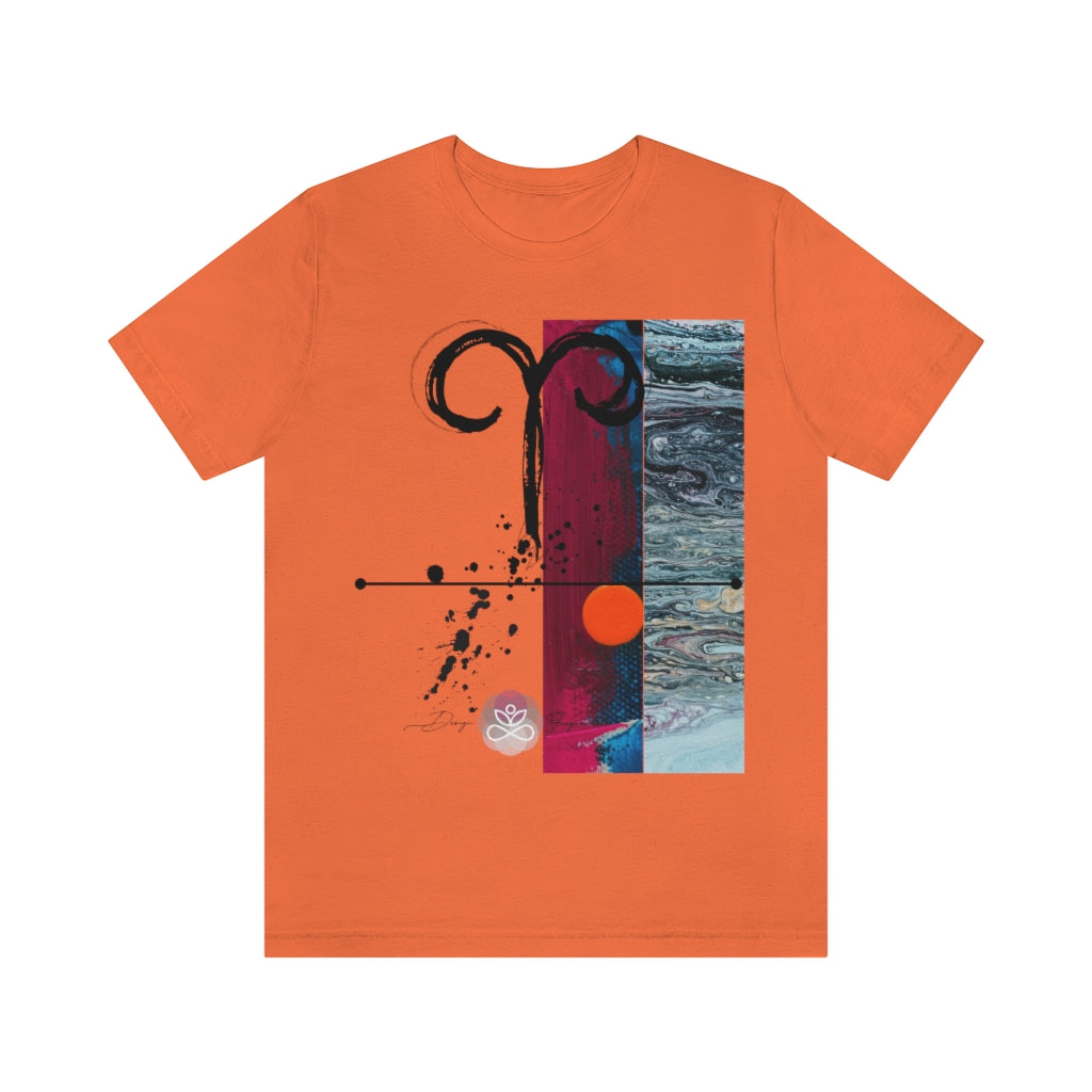 Abstract Zodiac Collection I- ARIES ZODIAC SIGN-Unisex Jersey Short Sleeve Tee